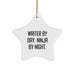 Funny Writer Gifts from Men to Friends and Family, Star Ornament, Writer By Day. Ninja By Night. Christmas Unique - Image 1