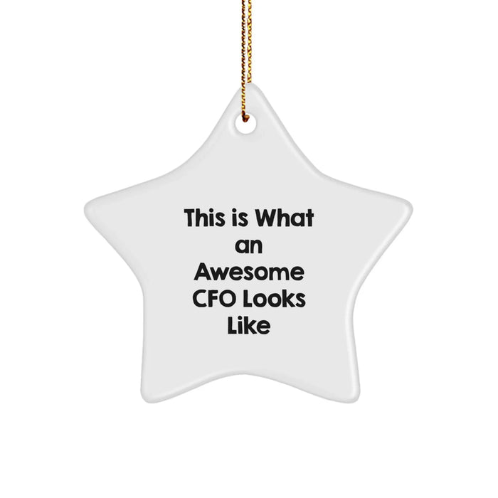 Funny CFO Gifts from Friends - This Is What An Awesome CFO Looks Like Star Ornament, White, Christmas Unique Gifts for CFO Men, Women, Family, Coworkers - Image 1
