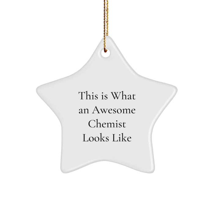 Funny Chemist Star Ornament Gifts from Friends for the Awesome Man in Lab Coat This Is What an Awesome 'Chemist' Looks Like Christmas Unique Gifts - Image 1