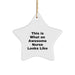 Funny Nurse Gifts from Friends for Christmas, Star Ornament Inspired by This Is What An Awesome Nurse Looks Like - Image 1