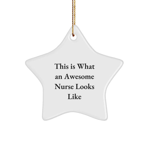 Funny Nurse Gifts Star Ornaments for Nurses This Is What An Awesome Nurse Looks Like Unique Gifts from Friends to Nurses for Christmas - Image 1