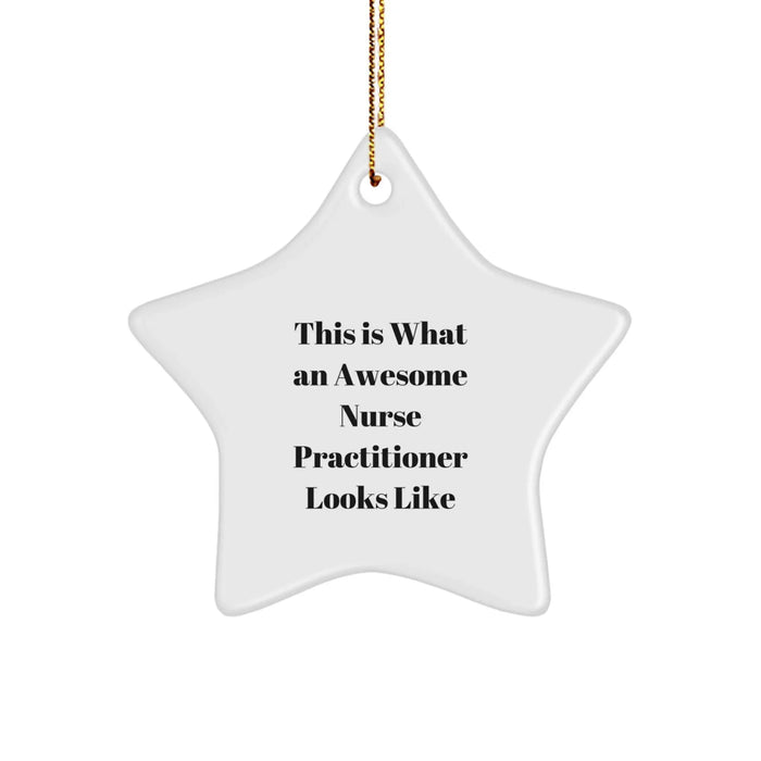 Funny Nurse Practitioner Star Ornament Gifts from Men for Women Friends Family Christmas Unique Presents - Image 1