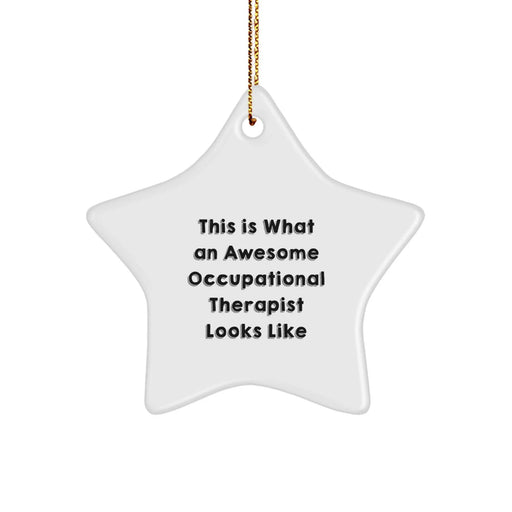 Funny Occupational Therapist Gifts, This Is What An Awesome Occupational Therapist Looks Like Star Ornament, Christmas Unique Gifts from Friends for Occupational Therapist, Star Ornament - Image 1
