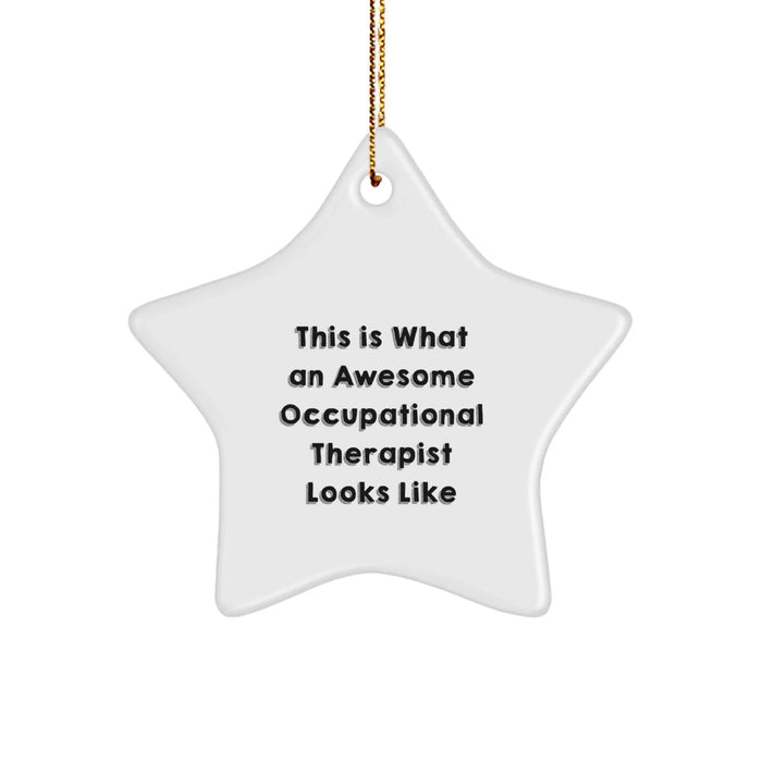 Funny Occupational Therapist Gifts, This Is What An Awesome Occupational Therapist Looks Like Star Ornament, Christmas Unique Gifts from Friends for Occupational Therapist, Star Ornament - Image 1
