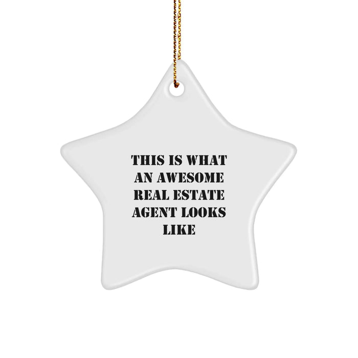 Funny Real Estate Agent Gifts - Star Ornament - Christmas Unique Gifts from Friends for Real Estate Agent - Image 1