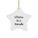 Funny Nebraska Gifts for Friends - I'd Rather Be In 'Nebraska' Star Ornament, White, MDF, Gold Cord - Image 1