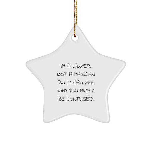 Funny Lawyer Gift Ideas - Lawyer Star Ornament for Christmas Unique Gifts from Friends to Men Lawyers - Image 1