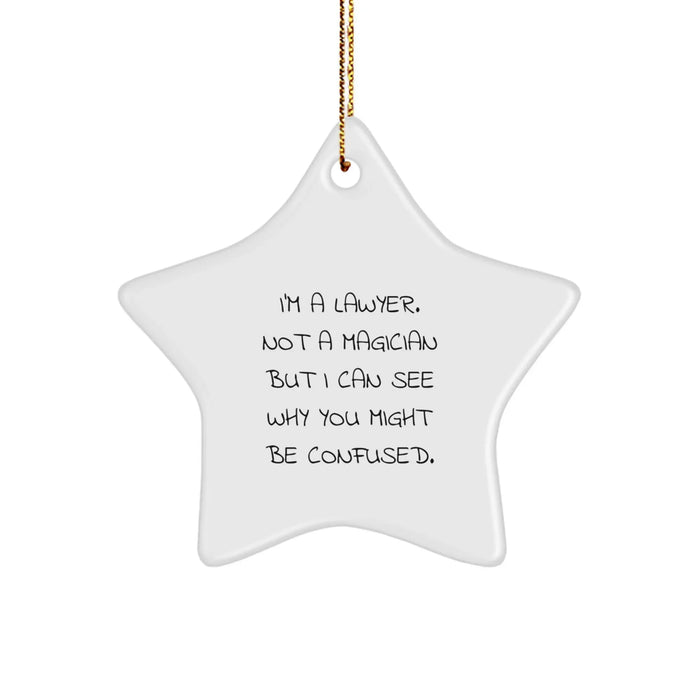 Funny Lawyer Gift Ideas - Lawyer Star Ornament for Christmas Unique Gifts from Friends to Men Lawyers - Image 1