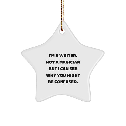 Funny Writer Star Ornament Gifts from Men to Women Friends for Christmas Unique - Image 1