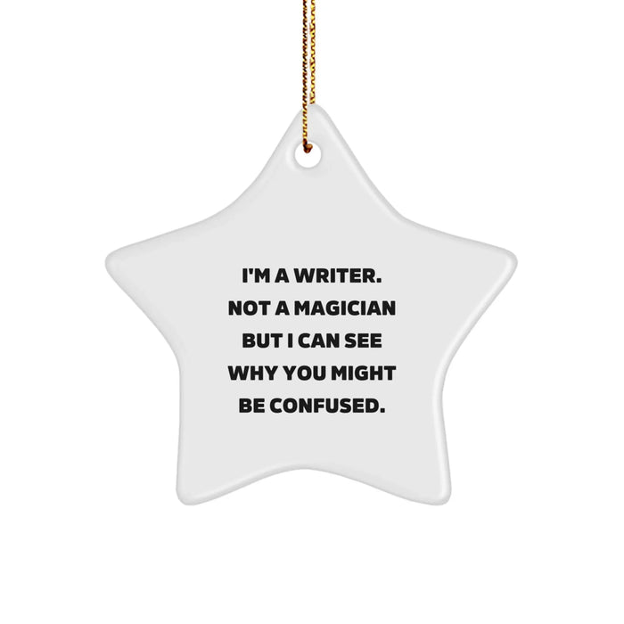 Funny Writer Star Ornament Gifts from Men to Women Friends for Christmas Unique - Image 1