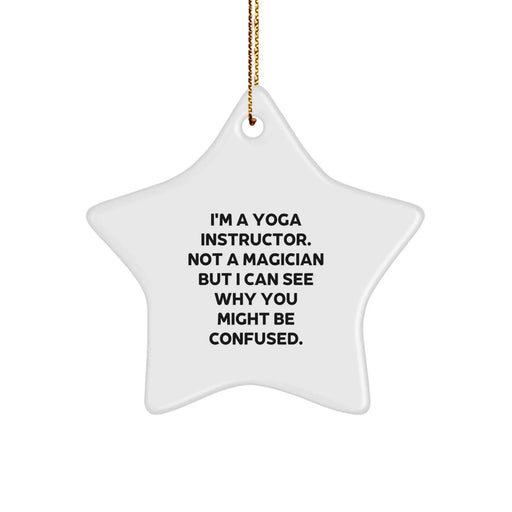 Funny Yoga Instructor Star Ornament, Unique Christmas Unique Gifts from Friends for Yoga Teacher, Star Shaped Decoration - Image 1