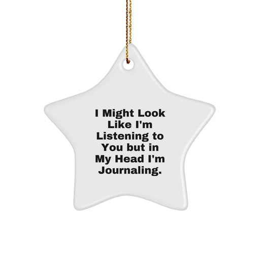 Funny Journaling Gifts for Women, Star Ornament Quote Inspired Journaling Decor, Gifts from Friends for Journaling Lovers at Christmas - Image 1