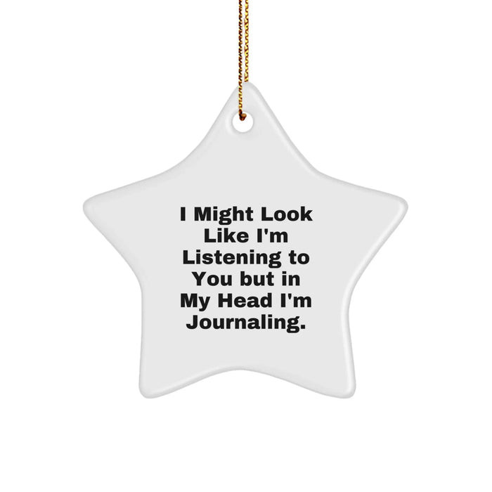 Funny Journaling Gifts for Women, Star Ornament Quote Inspired Journaling Decor, Gifts from Friends for Journaling Lovers at Christmas - Image 1