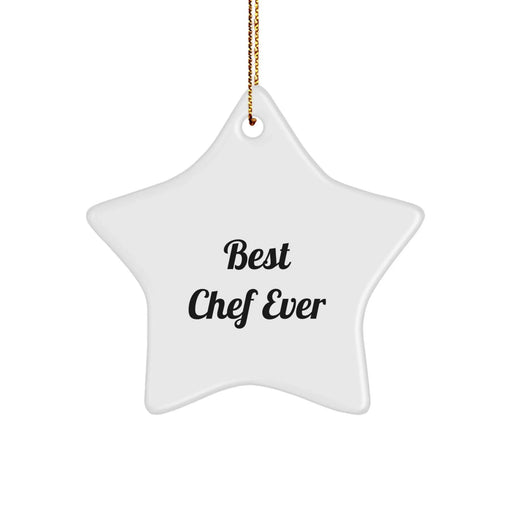 Best Chef Ever Star Ornament, Funny Chef Gifts for Men, Women, Friends, Coworkers, Family - Christmas Unique Presents - Image 1
