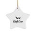 Best Chef Ever Star Ornament, Funny Chef Gifts for Men, Women, Friends, Coworkers, Family - Christmas Unique Presents - Image 1