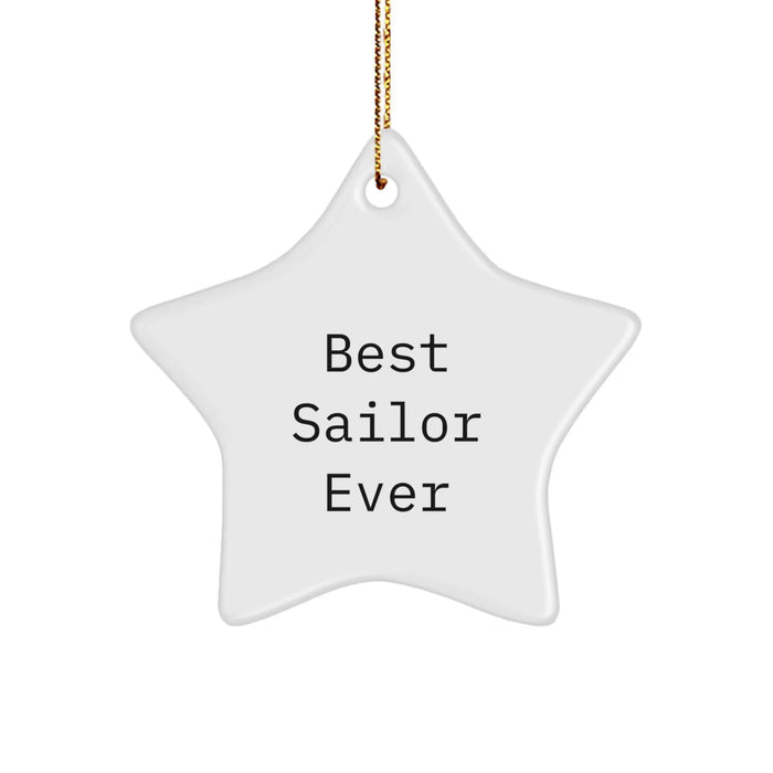 Funny Sailor Gifts, Best Sailor Ever Star Ornament, Christmas Unique Gifts from Family - Image 1