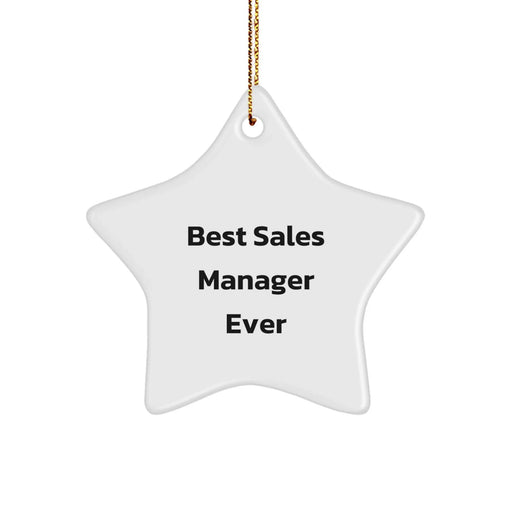 Funny 'Best Sales Manager Ever' Star Ornament Gift for Sales Manager, Unique Christmas Unique Gifts from Friends to Sales Manager, Sales Manager Star Decoration - Image 1