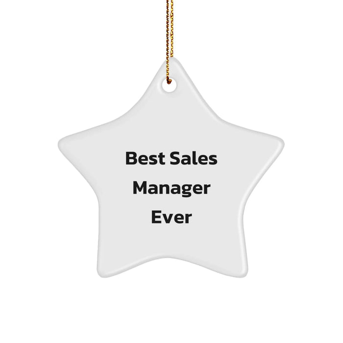 Funny 'Best Sales Manager Ever' Star Ornament Gift for Sales Manager, Unique Christmas Unique Gifts from Friends to Sales Manager, Sales Manager Star Decoration - Image 1