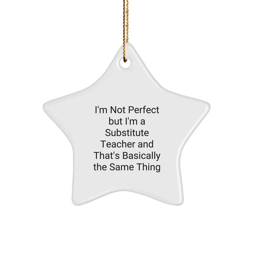 Funny Substitute Teacher Star Ornament Gifts from Friends to Family at Christmas - Image 1