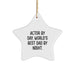 Funny Actor Gifts from Dad By Day, World's Best Dad By Night. - Star Ornament for Men, Christmas Unique Gifts - Image 1