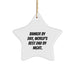 Funny Banker Gifts from Men to Women - Star Ornament for Christmas, 'Banker By Day, World's Best Dad By Night.' Quote, White, 3.25" Tall, Lightweight, Easy Hanging - Image 1