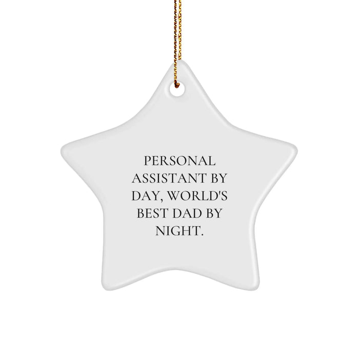 Funny Star Ornament for Personal Assistant Gifts, Perfect for Christmas Unique Gifts from Mom to Dad or Family and Friends - Image 1