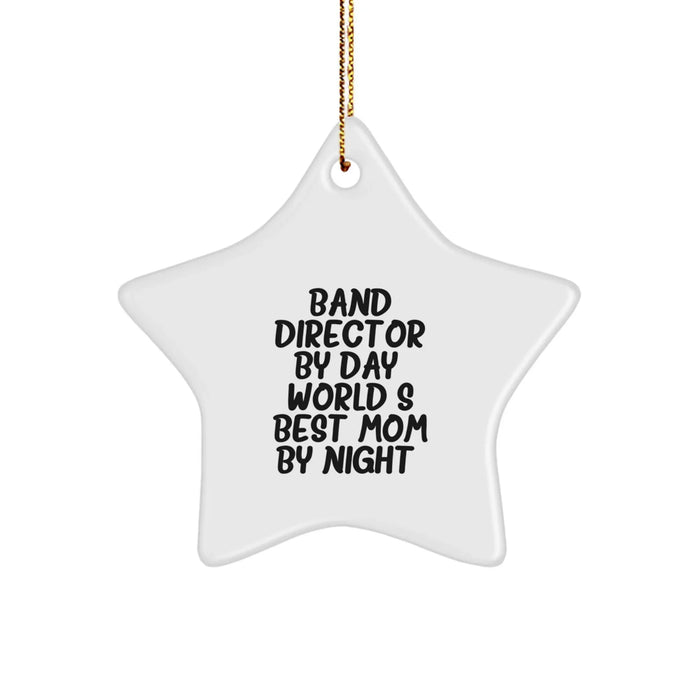Funny Star Ornament Gift for Band Director By Day, Gifts from Mom By Night, Christmas Unique Presents for Family - Image 1