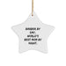 Barber Gifts from Friends and Family, World's Best Mom By Night Star Ornament, Christmas Unique Present for Men - Image 1
