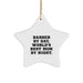 Barber Gifts from Men - Star Ornament - 'Barber By Day, World's Best Mom By Night.' - Christmas Unique Gifts - Image 1