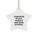 Carpenter Gifts for Him - Star Ornament with Funny Quote 'Carpenter By Day, World's Best Mom By Night.' - Gifts from Mom to Dad for Christmas - Image 1