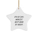 CFO Gifts from Men to World's Best Mom By Night - Star Ornament, 3.25" Tall, White, Christmas Decorations - Image 1