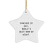 Funny Rancher Gifts for Christmas, Star Ornament, by 'Rancher By Day, World's Best Mom By Night.', Gifts from Family, for Rancher Mom - Image 1