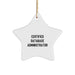 Funny 'Certified to Save Your Database' Star Ornament Gifts from Friends for Database Administrator Man at Christmas Time - Image 1