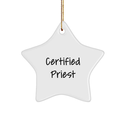Funny Quote Star Ornament Gifts from Friends, Perfect for Priest Christmas - Image 1