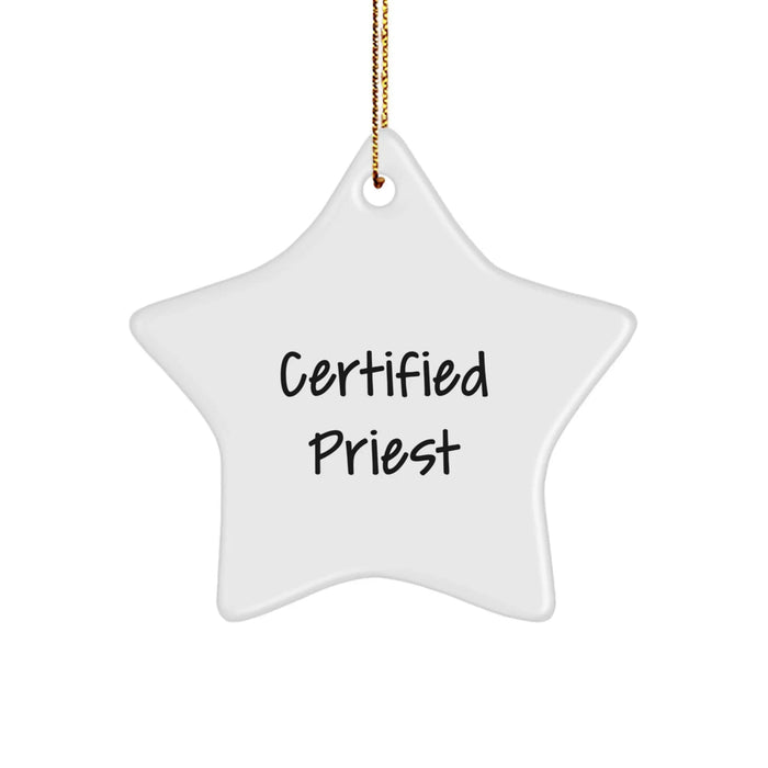 Funny Quote Star Ornament Gifts from Friends, Perfect for Priest Christmas - Image 1