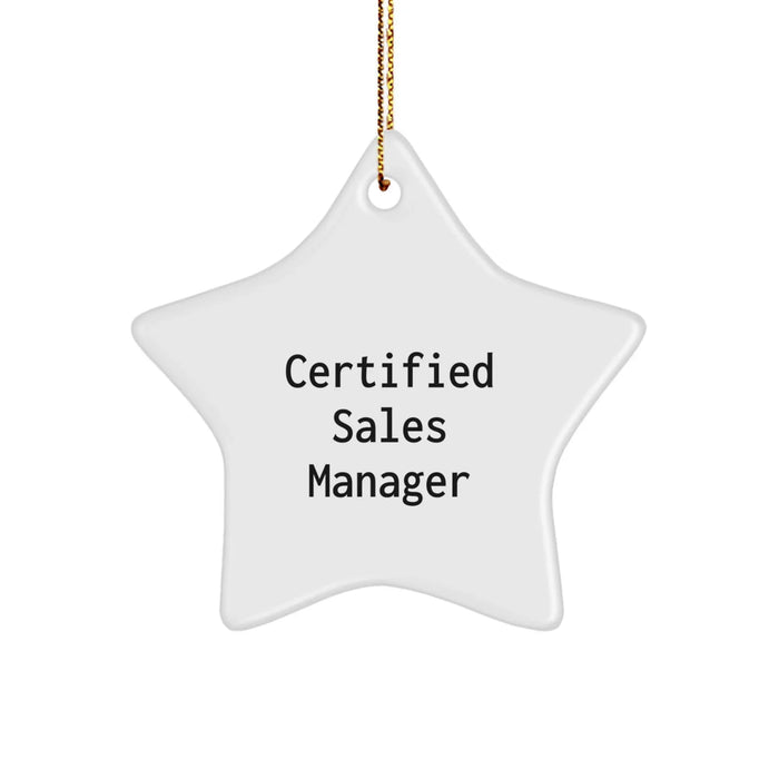 Funny Sales Manager Gifts for Christmas from Friends, Star Ornament Certified Sales Manager Quote, Gifts for Sales Manager Men and Women - Image 1