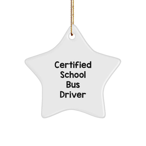 Funny School Bus Driver Gifts from Men to Certified School Bus Driver Friends, Cute Star Ornament for Christmas Unique Gifts, Inspirational Quote - Image 1