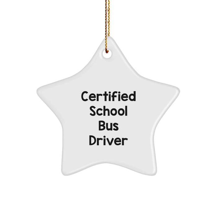Funny School Bus Driver Gifts from Men to Certified School Bus Driver Friends, Cute Star Ornament for Christmas Unique Gifts, Inspirational Quote - Image 1