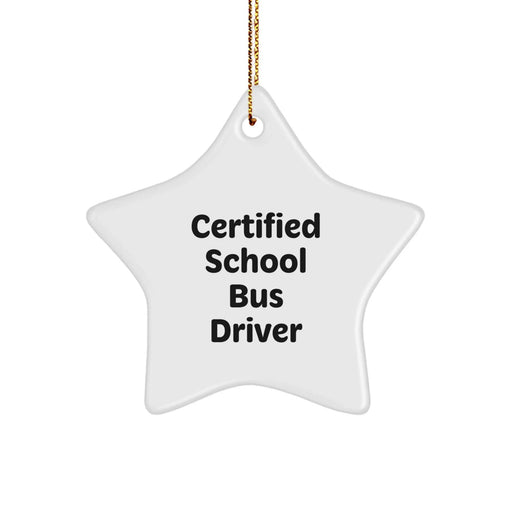 Funny School Bus Driver Gifts from Family for Men - Certified School Bus Driver Star Ornament Christmas Unique Gifts - Image 1