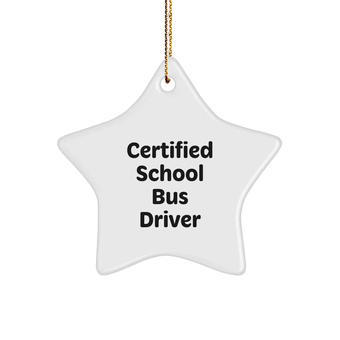 Funny School Bus Driver Gifts from Family for Men - Certified School Bus Driver Star Ornament Christmas Unique Gifts - Image 1