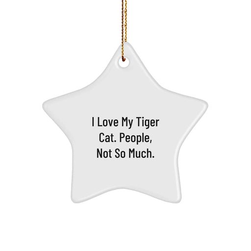Funny Tiger Cat Star Ornament Gifts for Men Women Friends Family from Loved Ones - Image 1