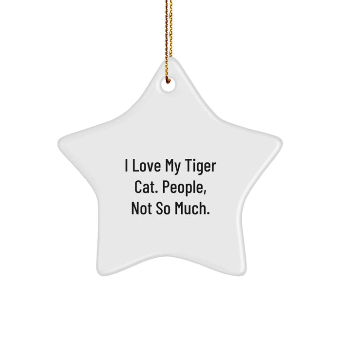 Funny Tiger Cat Star Ornament Gifts for Men Women Friends Family from Loved Ones - Image 1
