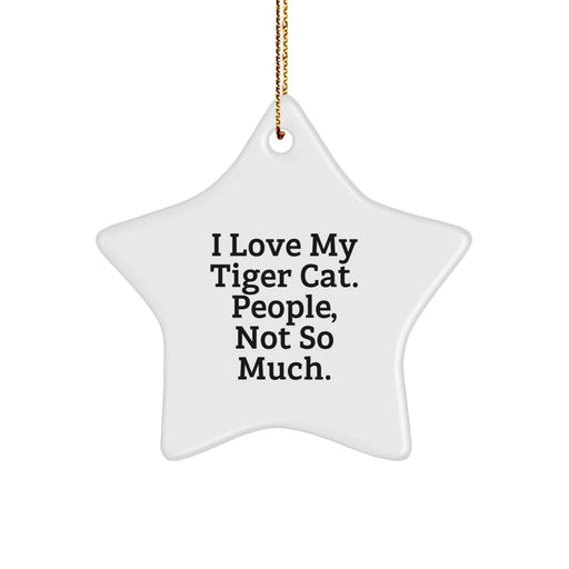 Funny Tiger Cat Star Ornament Gifts from Family or Friends for Christmas Unique Decorations - Image 1