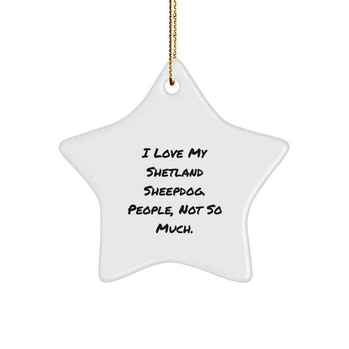 Funny Shetland Sheepdog Star Ornament Gifts for Christmas from Friends, Unique Star Ornaments for Shetland Sheepdog Lovers by People, Not So Much. - Image 1