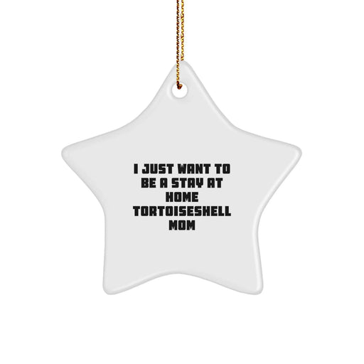 Funny Tortoiseshell Cat Mom Gifts for Women - Star Ornament for Christmas Unique Gifts from Friends to Family - Image 1