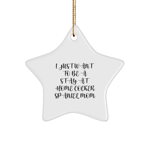 Funny Cocker Spaniel Dog Mom Gifts - White Star Ornament from Friends, Christmas Unique Gifts for Cocker Spaniel Dog Owners - Image 1