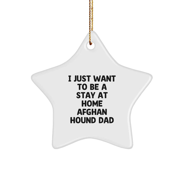 Funny Afghan Hound Dog Gifts for Dad - Christmas Unique Star Ornament from Husband - Image 1