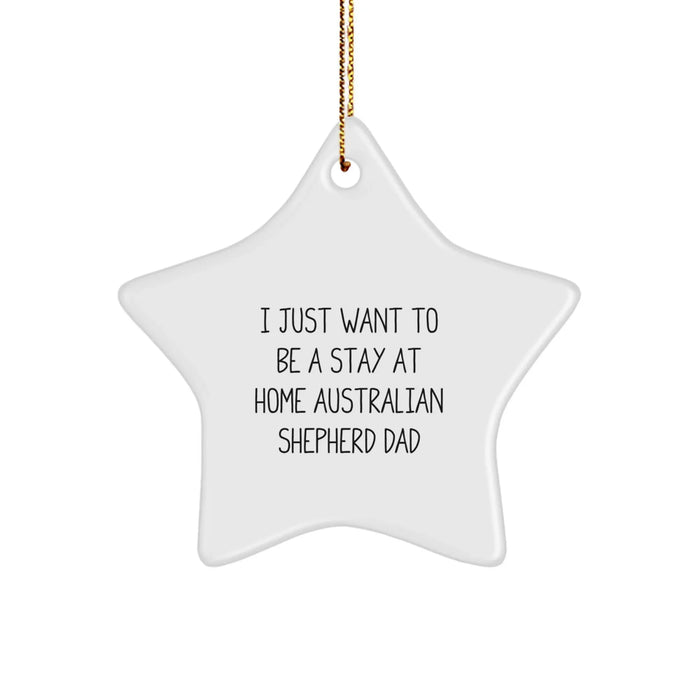 Australian Shepherd Dog Star Ornament Gifts from Men to Friends, Christmas Unique Star Shaped Decor for Australian Shepherd Dog Dad - Image 1