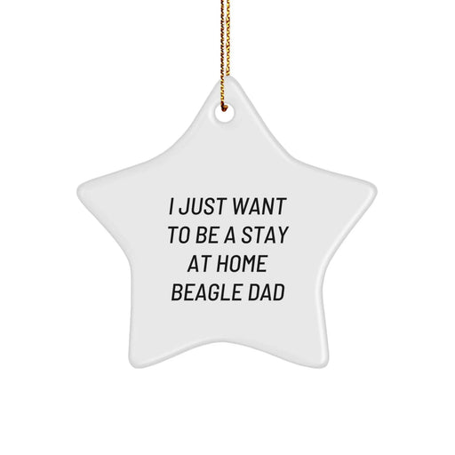 Funny Beagle Dog Dad Gifts from Men to Stay At Home Beagle Dads for Christmas - Beagle Dog Star Ornament - Image 1