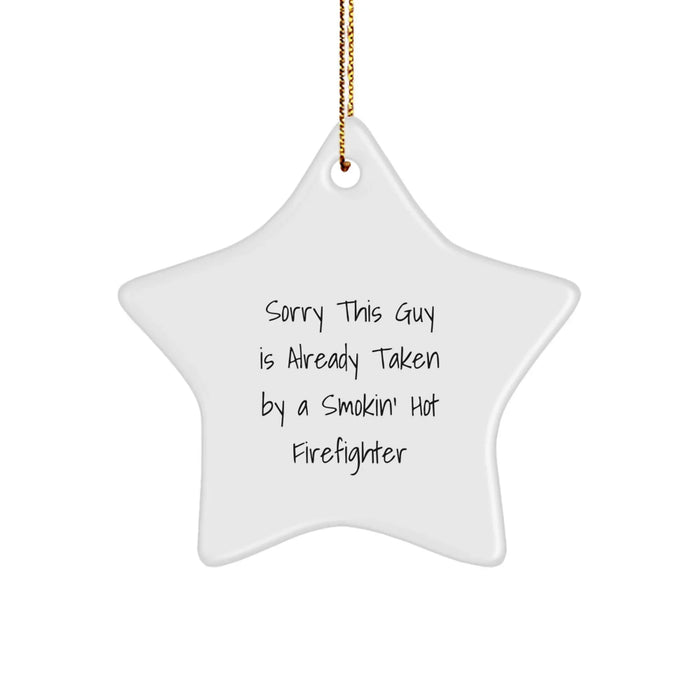Funny Firefighter Star Ornament, Gifts for Men, Women, or Firefighter Friends, Christmas Unique Gifts from Family, Loved Ones, Coworkers - Image 1